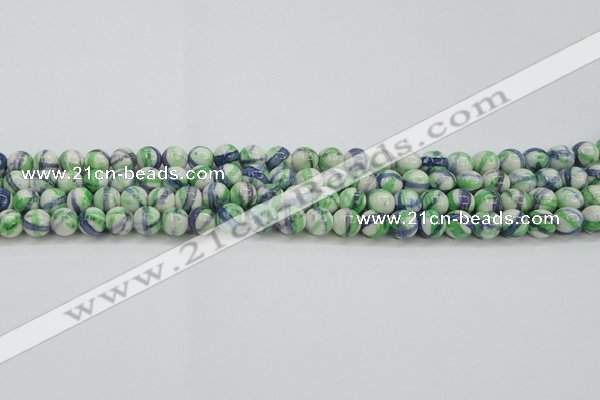 CRF387 15.5 inches 6mm round dyed rain flower stone beads wholesale