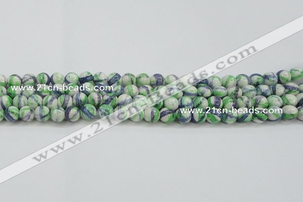 CRF388 15.5 inches 8mm round dyed rain flower stone beads wholesale