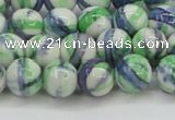 CRF389 15.5 inches 10mm round dyed rain flower stone beads wholesale