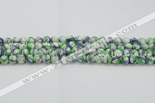 CRF389 15.5 inches 10mm round dyed rain flower stone beads wholesale