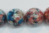 CRF39 15.5 inches 20mm round dyed rain flower stone beads wholesale