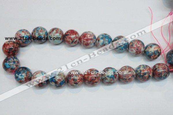 CRF39 15.5 inches 20mm round dyed rain flower stone beads wholesale