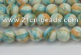 CRF392 15.5 inches 4mm round dyed rain flower stone beads wholesale