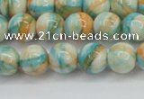 CRF394 15.5 inches 8mm round dyed rain flower stone beads wholesale