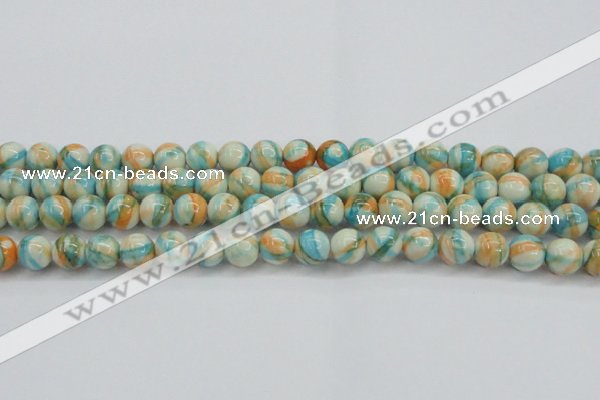 CRF395 15.5 inches 10mm round dyed rain flower stone beads wholesale