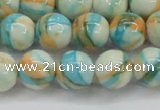 CRF396 15.5 inches 12mm round dyed rain flower stone beads wholesale