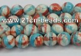 CRF398 15.5 inches 4mm round dyed rain flower stone beads wholesale