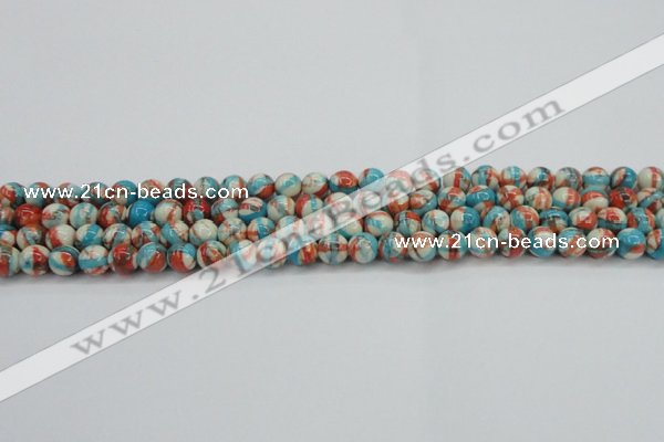 CRF398 15.5 inches 4mm round dyed rain flower stone beads wholesale