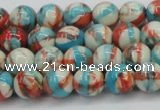 CRF399 15.5 inches 6mm round dyed rain flower stone beads wholesale