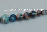 CRF40 15.5 inches multi sizes round dyed rain flower stone beads wholesale