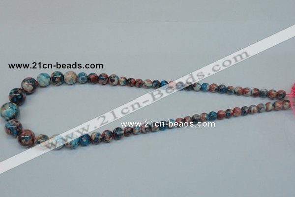 CRF40 15.5 inches multi sizes round dyed rain flower stone beads wholesale