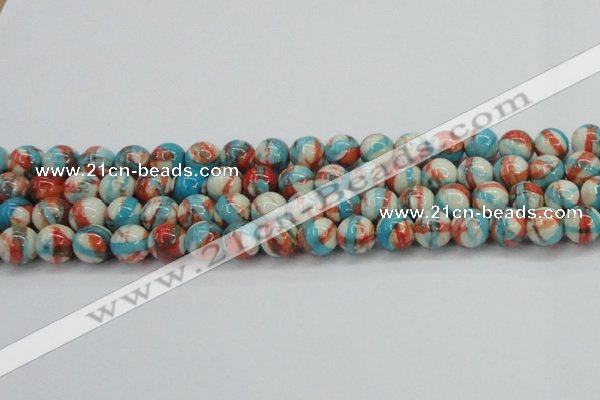 CRF402 15.5 inches 12mm round dyed rain flower stone beads wholesale
