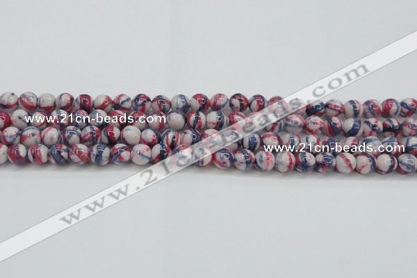 CRF406 15.5 inches 8mm round dyed rain flower stone beads wholesale