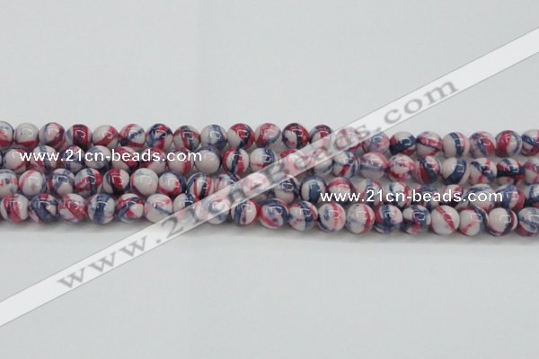 CRF407 15.5 inches 10mm round dyed rain flower stone beads wholesale