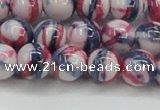 CRF408 15.5 inches 12mm round dyed rain flower stone beads wholesale