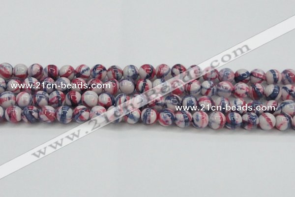 CRF408 15.5 inches 12mm round dyed rain flower stone beads wholesale