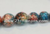 CRF41 15.5 inches multi sizes round dyed rain flower stone beads