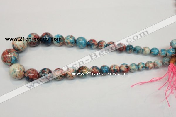 CRF41 15.5 inches multi sizes round dyed rain flower stone beads