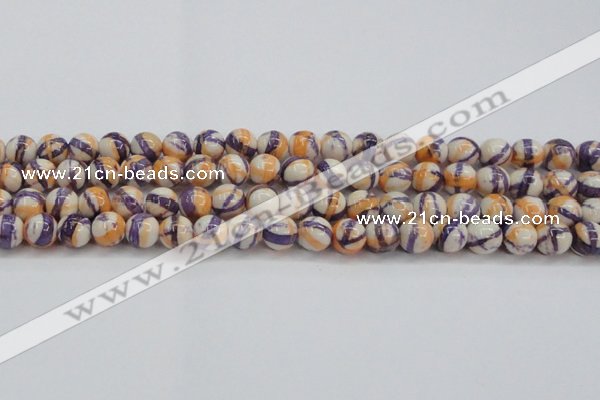 CRF413 15.5 inches 10mm round dyed rain flower stone beads wholesale