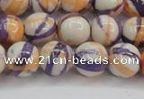 CRF414 15.5 inches 12mm round dyed rain flower stone beads wholesale