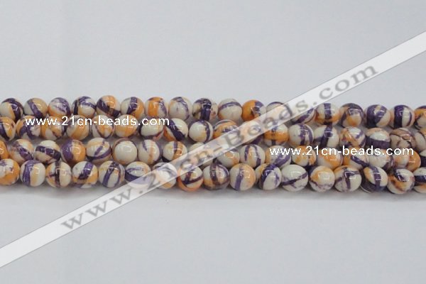 CRF414 15.5 inches 12mm round dyed rain flower stone beads wholesale