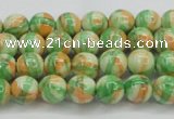 CRF416 15.5 inches 4mm round dyed rain flower stone beads wholesale