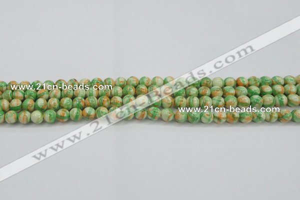 CRF416 15.5 inches 4mm round dyed rain flower stone beads wholesale