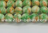 CRF417 15.5 inches 6mm round dyed rain flower stone beads wholesale