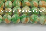 CRF418 15.5 inches 8mm round dyed rain flower stone beads wholesale