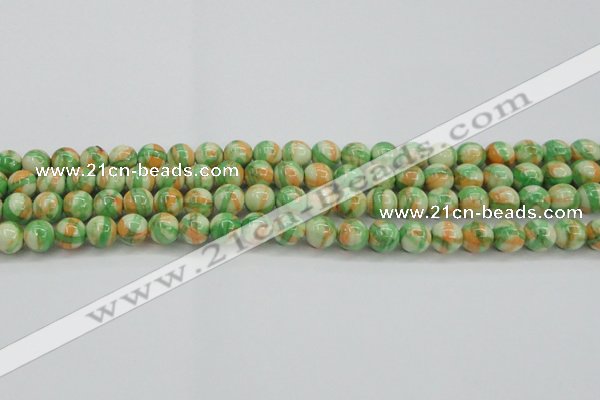 CRF418 15.5 inches 8mm round dyed rain flower stone beads wholesale