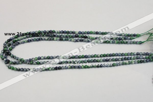 CRF42 15.5 inches 4mm round dyed rain flower stone beads wholesale