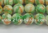 CRF420 15.5 inches 12mm round dyed rain flower stone beads wholesale