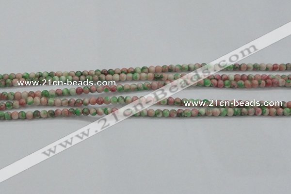 CRF449 15.5 inches 3mm round dyed rain flower stone beads wholesale