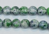 CRF45 15.5 inches 10mm round dyed rain flower stone beads wholesale