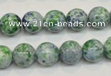 CRF46 15.5 inches 12mm round dyed rain flower stone beads wholesale