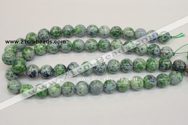 CRF47 15.5 inches 14mm round dyed rain flower stone beads wholesale