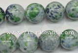 CRF48 15.5 inches 16mm round dyed rain flower stone beads wholesale