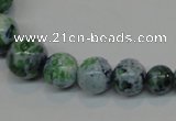 CRF51 15.5 inches multi sizes round dyed rain flower stone beads wholesale