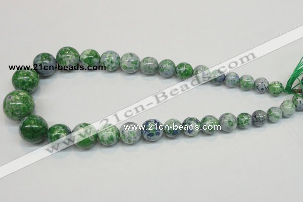 CRF52 15.5 inches multi sizes round dyed rain flower stone beads