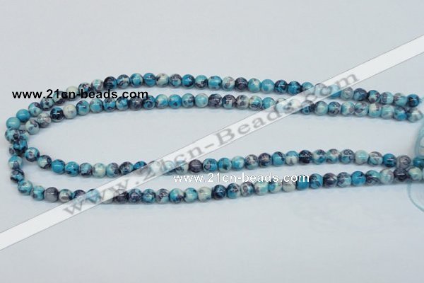 CRF56 15.5 inches 6mm round dyed rain flower stone beads wholesale