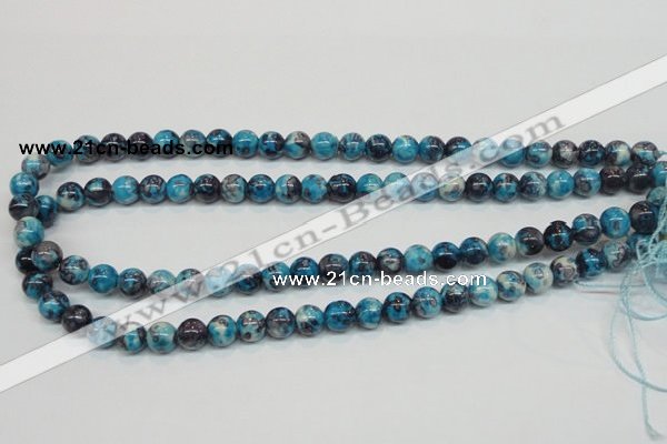 CRF57 15.5 inches 8mm round dyed rain flower stone beads wholesale