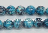 CRF59 15.5 inches 12mm round dyed rain flower stone beads wholesale