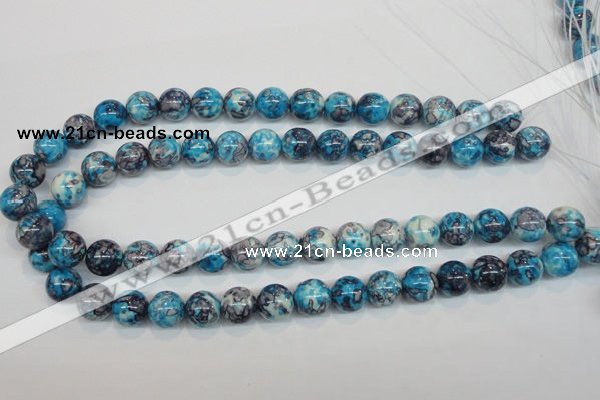 CRF59 15.5 inches 12mm round dyed rain flower stone beads wholesale