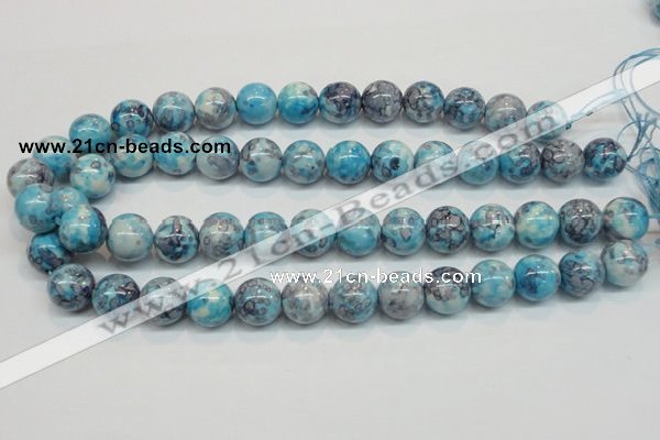 CRF60 15.5 inches 14mm round dyed rain flower stone beads wholesale