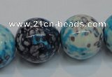 CRF63 15.5 inches 20mm round dyed rain flower stone beads wholesale