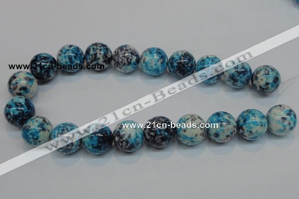 CRF63 15.5 inches 20mm round dyed rain flower stone beads wholesale