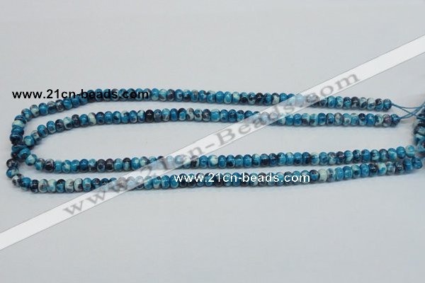 CRF66 15.5 inches 4*6mm rondelle dyed rain flower stone beads wholesale