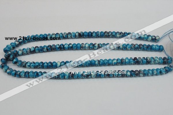 CRF67 15.5 inches 5*8mm rondelle dyed rain flower stone beads wholesale