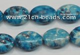 CRF71 15.5 inches 13*18mm oval dyed rain flower stone beads wholesale