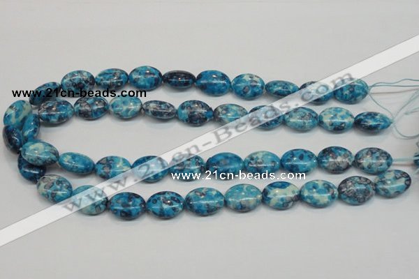 CRF71 15.5 inches 13*18mm oval dyed rain flower stone beads wholesale